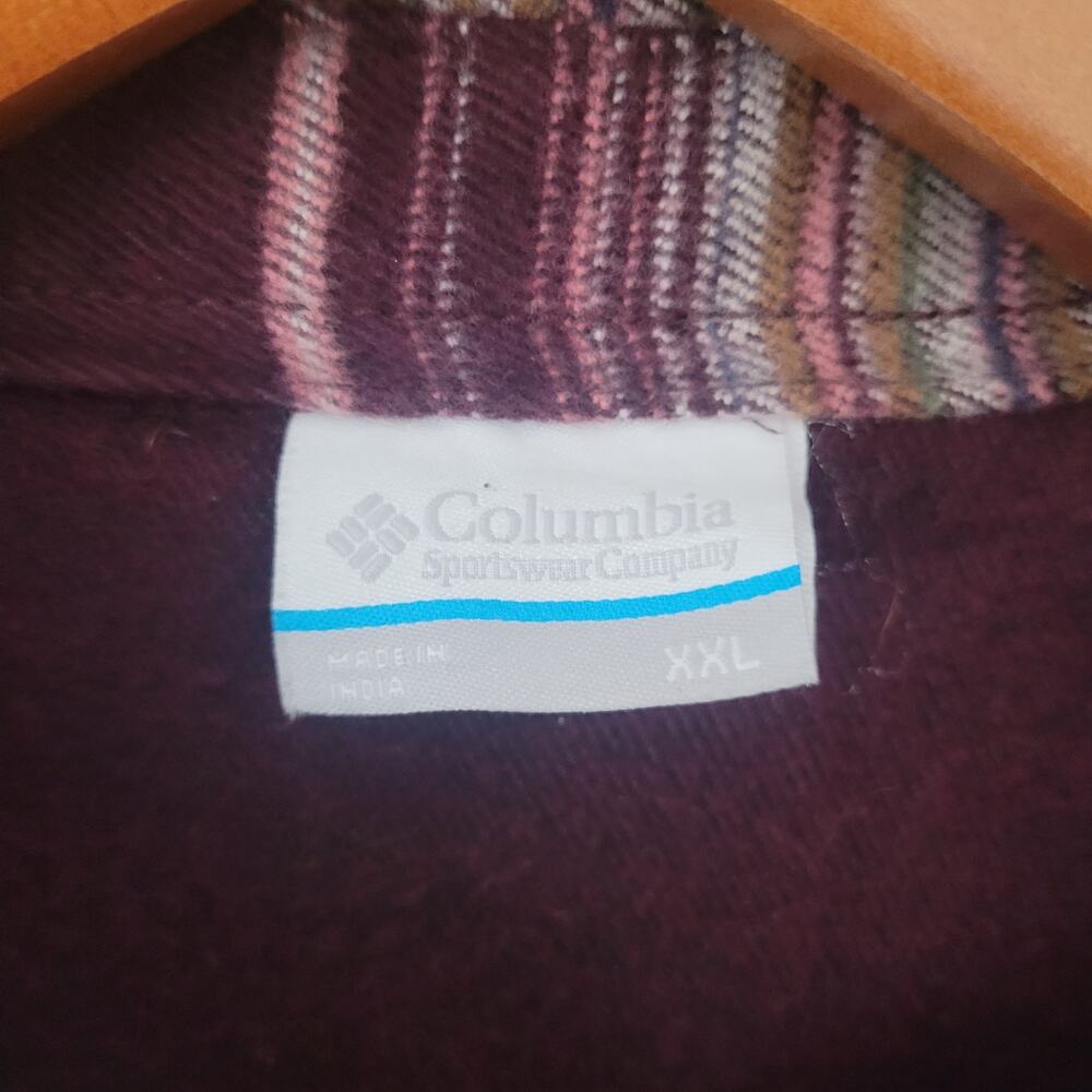 Columbia Calico Basin Women's XXL Burgundy Stripe Shirt Jacket Shacket READ - Picture 5 of 13
